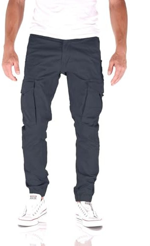 JACK & JONES Paul Flake Cargo Tapered Fit Herren Jeans Hose, Farbe:Odyssey Gray, Hosengröße:W40/L32