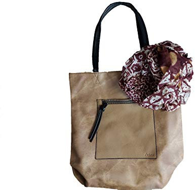 Antonio Trendiger Damen Shopper in Set mit Halstuch (Braun)