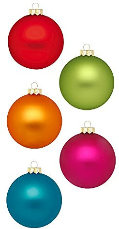 Inge Glas Weihnachtskugeln | Schöne Christbaumkugeln aus Glas | 20 Kugeln in Karton-Box | Christbaumschmuck Weihnachtsbaumschmuck Weihnachtsbaumkugeln (Mille Fiori | Mehrfarbig bunt)