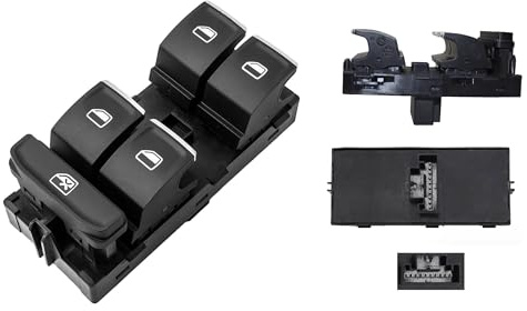 Pulsantiera Alzacristalli Per Golf 7 Passt 3c Tiguan Touran T-Roc Ateca Arona Superb Ibiza Interruttore Tastiera Alza Vetri Elettrici Anteriore Sinistro Lato Guida con 10 PIN