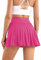 Damen Plissierte Tennisrock mit Hose Sommerrock Minirock Sportrock Golfrock Tennis Golf Rock Sport Workout Running kurz, RosenRosa, M