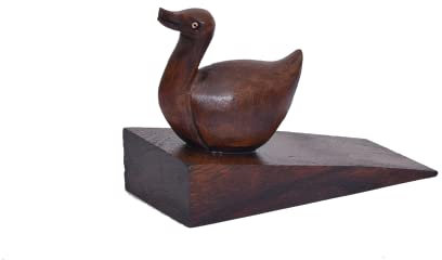 Door Stopper Wooden Handcarved Wedge Door Stop Decorative and Gifting (Duck Shape)
