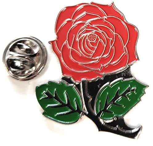 GBJUK Spilla a forma di rosa rossa con chiusura a farfalla sul retro