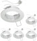 ledscom.de 5 Stück Decken-Einbaurahmen FERE, rund, weiß glänzend (LED/Halogen/MR16/50mm) inkl. GU5.3 Fassung