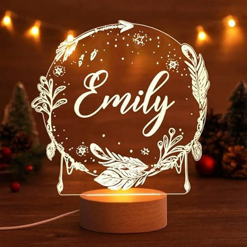 Soview Personalisierte Lampe Kinder - Personalisierte Nachtlampe mit Namen - Personalisierte Raumdekoration Geschenke Nachtlicht für Geburtstag Weihnacht
