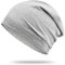 Jinlaili Unisex Beanie Mütze, Dünne Mütze Laufmütze Damen Herren, Sommermütze Damen, Einzelne Schicht Sportmütze, Slouch Beanie aus Baumwolle Atmungsaktivem - Grau
