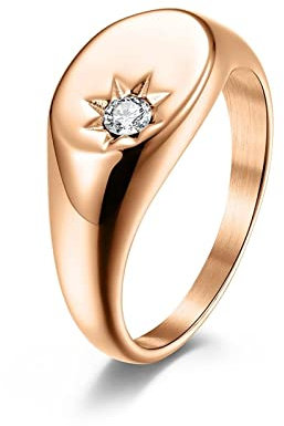 Stfery Partnerring Rosegold, Kado Ringe Edelstahl 52 Roségold Einfach Europäischer Stil Ringe Zubehör für Frauen Männer Paare