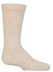 SockShop Kids’ Bamboo Socks, Comfort Cuff, Hand Linked Toes, Plain Bright Solid Striped, Soft,Breathable, 1 Pair Pack (UK, Age, 8 Years, 12 Years, Regular, Beige)