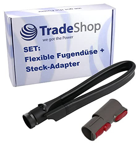 Trade-Shop 2in1 Set: Flexible Fugendüse + Zwischen-Adapter für Dyson DC14 DC19 DC19T2 DC20 DC21 DC22 DC23 DC23T2 DC24 DC25 DC26 DC27 DC29 DC29T2