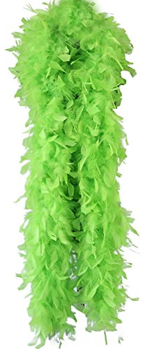 Surakey Flauschige Federboa zum Basteln, Federboa,Länge 200cm,Feder-Schal,Turkeyfeder Verkleidungszubehör,Halloween-Handwerk,Hochzeitsdekoration,Federstola Federschal Kostüm Karneval Mottoparty,Grün