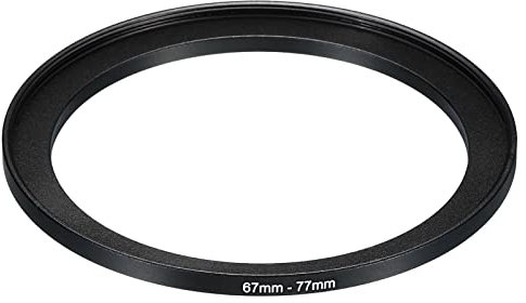 PATIKIL 67mm-77mm Metal Step Up Ring, Camera Lens Filter Adapter Ring Aluminum Filter Adapter Ring for Camera Lenses Hood, Black