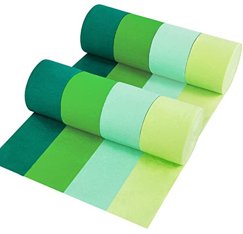 8 Rollen in 4 Farben, Farbverlauf, mintgrün, Party-Krepppapier, 8 Stück, 25 m, Bächel, Partydekorationen, Partyzubehör für Junggesellinnenabschied, Hochzeit, Geburtstag, Abschlussfeier, Brautdusche