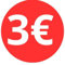 BALSAT Preisetiketten 1 €, 2 €, 3 € Angebot Euro 500 Stück runde Aufkleber Rot Aufkleber Abziehbilder Price Stickers Rabatt Angebot Auslieferung (3 €)