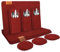 shinfly Tischsets Abwaschbar Platzsets aus Filz 18er Set, Abwischbar Tischsets, Hitzebeständig rutschfest Platzdeckchen mit Untersetzer, BestecksäCken für Küche, Speisetisch, 44x32cm【Rot】