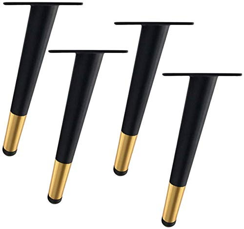 Lot de 4 Pieds en Niture en Métal, Pieds de Canapé Obliques, Pieds de Table Basse en Fer forgé, Pieds en Métal pour Meuble de Table TV, Pieds de Remplacement, Capacité Portante Forte, Antidérapant,