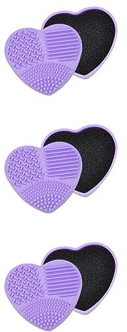 minkissy 3pcs Silica Gel Sponge Makeup Brush Cleaner Travel Case Easy to Clean Beauty Tools