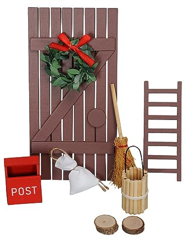 Storm's Gartenzaubereien Wichteltür - Wichtelhaus Set 9 Teilig für die Weihnachtsdeko aus wetterfestem Kunststoff