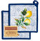 Maison d' Hermine Lot de 2 maniques 100 % coton résistantes à la chaleur avec nœud pour pâtisserie, barbecue, micro-ondes, manipulation de poêles chaudes, agrumes, printemps/été, 20 x 20 cm