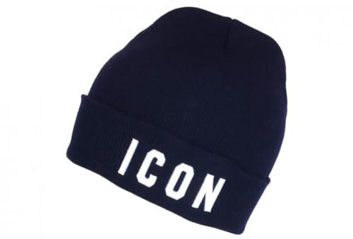 Hip Hop Honour Mütze Icon blau und weiß aus Wolle, 3D-Stickerei, Klasse Staary – Größe: Einheitsgröße – Farbe: Blau – Unisex, blau, Einheitsgröße