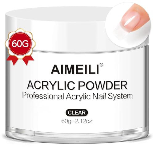 AIMEILI Clear Acrylic Powder - Acrylic Nail Powder for Extension, No Lamp Needed, 60g