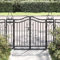 ARKEM Cancello da Giardino, Porta da Giardino, in Acciaio zincato con Serratura, Maniglia e Chiave, Robusto e Durevole,Cancello da Giardino Nero 121x8x100 cm in Ferro Battuto