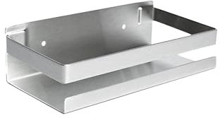 DOESS Panier de douche - Caddy de douche de salle de bain - Porte-shampooing - Sans perçage - Panier de douche rectangulaire (Argent, 20 CM)