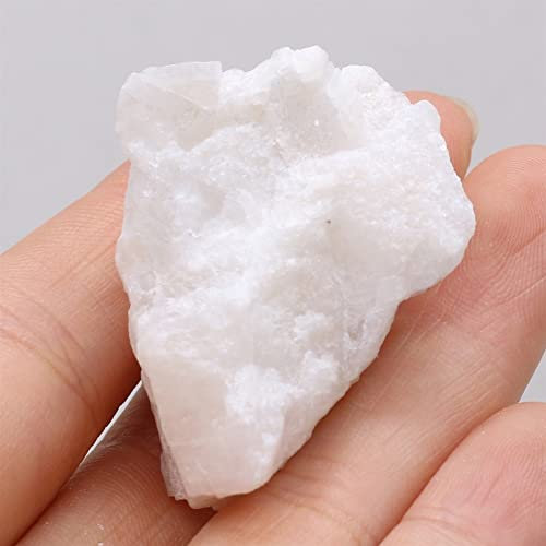LABDIP decoración de la habitación Piedra triturada de Jade Blanco de 20-30mm, migaja, Grava de energía Reiki Natural, 1 Pieza de Hermoso Cristal (Color : White Jade, Size : 20-30mm)