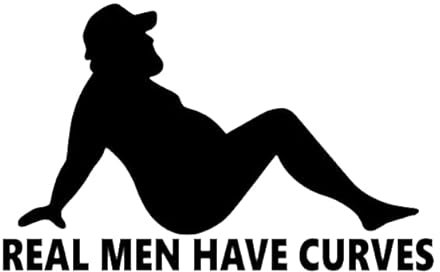 Real Men Have Curves - Allwetter-Aufkleber, Vinyl-Aufkleber, Auto, Laptop, LKW, Werkzeugkasten, Fenster, Tumbler, Boot, Anhänger usw (Limettengrün, 5x6)