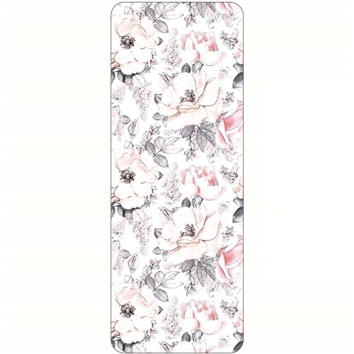 FANSU Tragbare Reise-Yogamatte 1mm Dick Faltbare Gymnastikmatte, Weich Leicht Übungen Trainingsmatte für Pilates,Yoga, Bikram, Stretching -322 (Weiß,183cmx68cm)