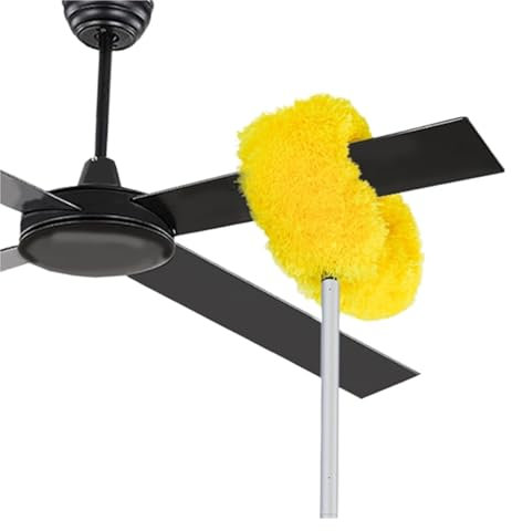 Ceiling Fan Cleaner Duster, Ceiling Fan Cleaner With Extension Pole, Fit For Cleaning Ceiling Fan, Blinds,Furniture, Car (Yellow)