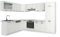 Vicco Eckküche R-Line, Küchenzeile in L-Form, Weiß Landhaus/Weiß, 227 x 60 cm, AP Marmor