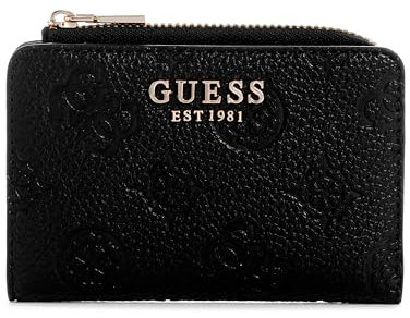 GUESS Damen Cresidia Zip Around Card Case Wallet, Schwarz, Einheitsgröße