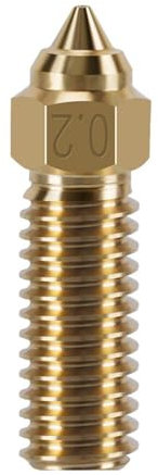 K1 Düse mit hoher Härte, hohe Durchflussdüse, hochtemperaturbeständige Messingdüse, schnelle Wärmeleitfähigkeit, verschleißfeste Düse für Creality K1/K1 Max/CR-M4 3D-Drucker (0,2 mm)