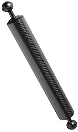 CS PRIORITY Kohlefaser-Schwimmer-Verlängerungsarm, 2,5 cm, Dual-Kugel-Tauchkamera, Fotografie, D40 mm, leichtes Unterwasser-Auftriebsstativ (1 Stück, 35,6 cm, schwarz)