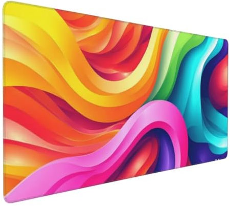 Mouse Mat Extended Large Mouse Mat 70x40x0.3 cm Gaming Mouse Pad, Abstract Color Desk Mat, MouseMat Waterproof Soft Cloth XXL Mouse Pad with Non-Slip Rubber Base - Use with all Mouse Types Y-6837