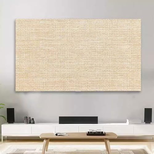 Solid Color TV Cover Thick Cotton and Linen TV Dust Cover Cloth Indoor 19-80 Inch LCD LED Screen Protect Cover Monitor Cover Universal Bedroom Living Room Art Decoration Cover(Color:color2,Size:65in)