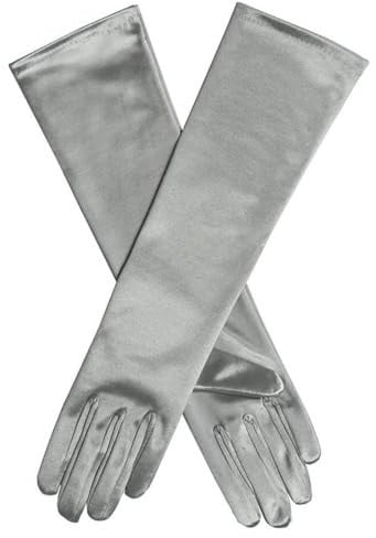 Dents Womens Melissa Long Below Elbow Satin Gloves - Silver