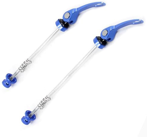 rningo 1 Paar Fahrrad Radnabe Spieße A/V Bremse Hochfeste Legierung Schnellspanner Spieße Vorne 100mm Hinten 130mm Achse Fit für Rennrad (Blau)