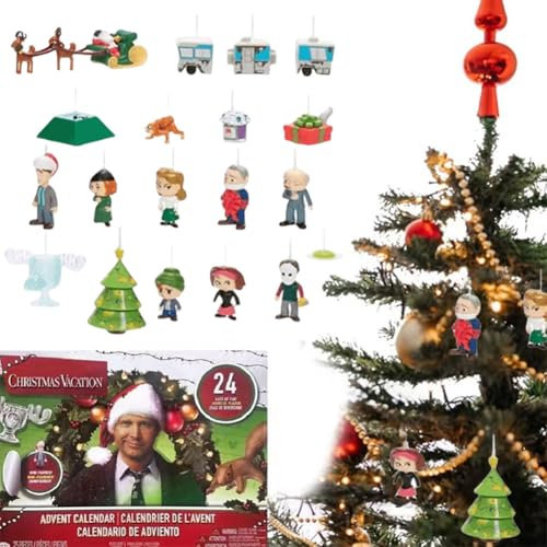 LYEAA National Lampoon’s Weihnachts-Adventskalender 2024, 24 Tage voller Spaß, Überraschungsfiguren zum Sammeln, 24 Tage Weihnachts-Countdown-Kalender for Kinder und Erwachsene