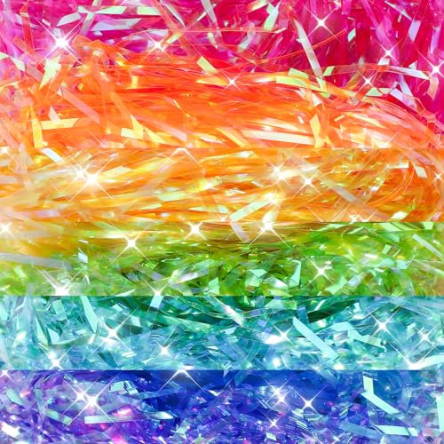 Meng Jiaran Glitter Shredded Tissue Paper for Hampers 300g Easter Shredded Tissue Paper for Gift Boxes Tissue for Wrapping Gifts Hamper Filling Packaging Filler for Birthdays Christmas