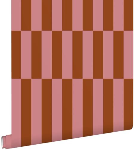 ESTAhome carta da parati strisce rosa e rosso 50 x 900 cm