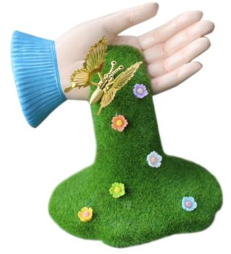 Handfigur mit flatterndem Schmetterling für Terrasse und Hof Kunst Gras Ornament Outdoor Gras Ornament zarte Dekorationen