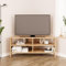 Bimossa Roy Corner TV Stand – Space-Saving TV Unit for 43–48'' TVs, Compact Media Console with Open Shelves & Cabinet, Ready to Assemble, (oak)