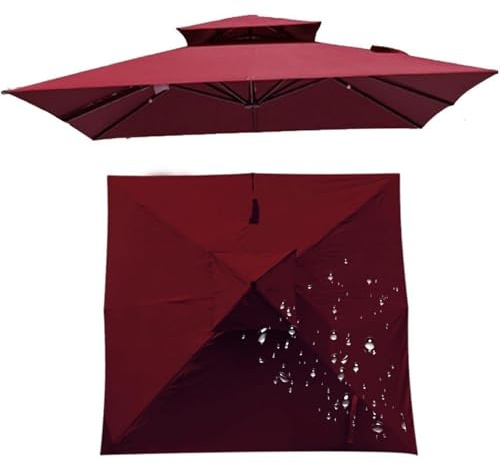 Parasol Déporté,Toile Parasol Deporte 3x3m/2.5x2.5m,Parasol Terrasse,Parasol Carré,Parasol De Jardin Extérieur,Idéal pour jardin, balcon et piscine (Auvent uniquement) (Bordeaux,2.5×2.5M(8.2ft×8.2))