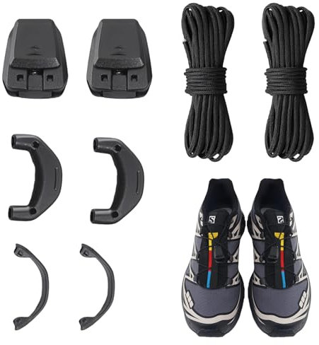 Zerquell 1 Pair 1.5 mm Thin Shoelaces Set, Quick Release System for Salomon Speedcross Ski Shoes, Shoe Laces Without Tying Unisex Laces Shoelaces Kit Replacement for Sports and Outdoor Shoes