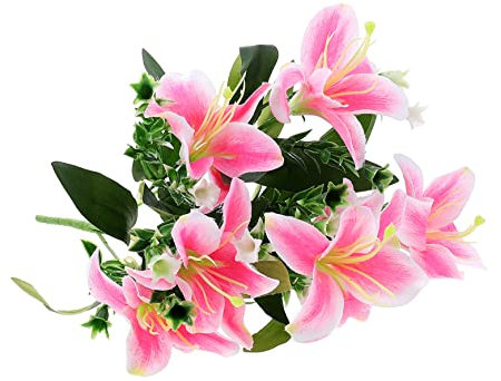 Cabilock Lirio Artificial Falso para Boda Cala verdor decoración hogar Ramos de Flores Artificiales Planta Artificial Plantas Artificiales Flores Flor Artificial Realista Tela de Seda Rosa