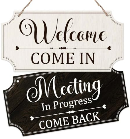 SUPERDANT Welcome Come In PVC Signs Wall Decorative Hanging Plaque Meeting Wall-mounted Hanging Plastic Signs Entryway Wall Art Decor for Meeting Rooms Office Areas 30x15cm