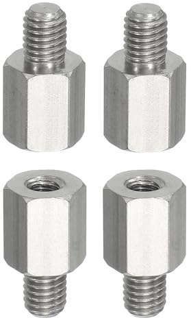PATIKIL Standoff Screws, 4pcs M8x10mm Male to M6x15mm Female 304 Stainless Steel Thread Reducing Hex Standoff Spacer Screw Nuts Thread Adapters Reducer Extender Conversion Fasteners