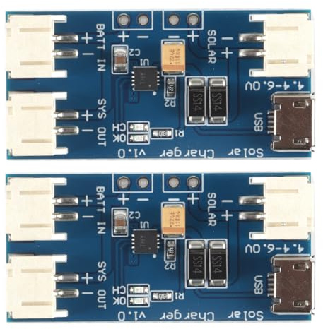 Hoite Lot de 2 mini-chargeurs solaires Lipo CN3065 pour batterie, application extérieure à faire soi-même