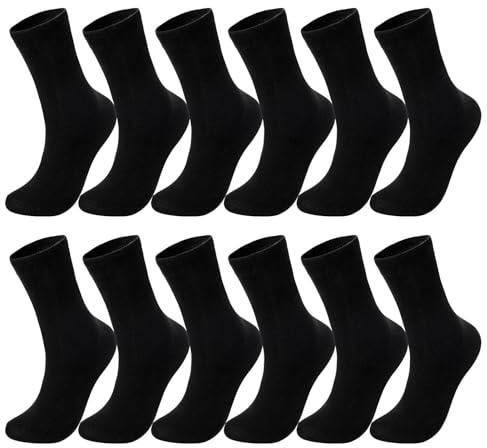 Zuimei 6 Pairs Mens Socks 7-9.5 Cotton Dress Crew Suit Socks | Soft Breathable, Comfortable Fit, Ideal for Business, Office, Formal and Daily Wear